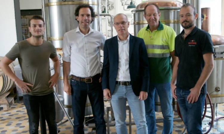 V.l.n.r. Bas Jacob, JanPaul Rutten, Joop Wiggers, Rob Habets, Fred Penners // Stichting 75 jaar bevrijding Limburg